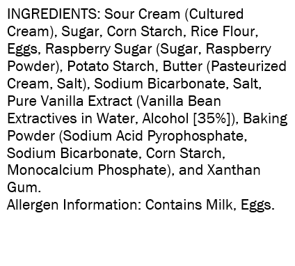 Ingredient statement for raspberry coffee cakes